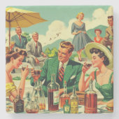  jaren 1950 Volksillusie Stenen Onderzetter (Voorkant)