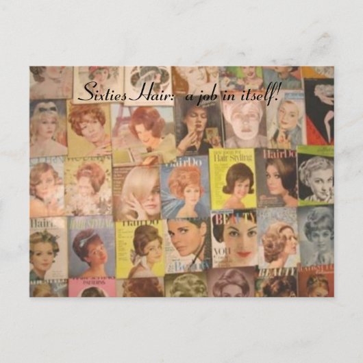 jaren 1960 Kapsels Collage Briefkaart (Voorkant)