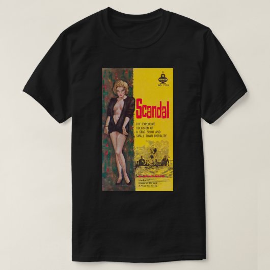  jaren 1960 Softcore Sleaze Paperback Hoesje 33 T-shirt (Design voorkant)