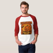 , jaren 1970 stijl Halloween pompoen T-shirt (Voorkant volledig)