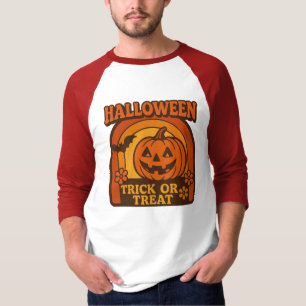, jaren 1970 stijl Halloween pompoen T-shirt