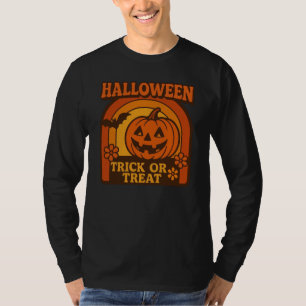 , jaren 1970 stijl Halloween pompoen T-shirt