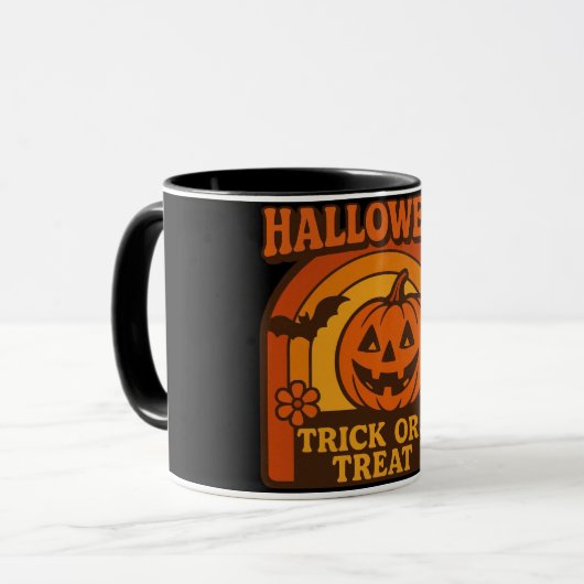  jaren 1970 Trick or treat Halloween Mok (Voorkant links)