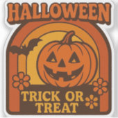  jaren 1970 Trick or treat Halloween Sticker (Voorkant)