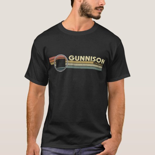  jaren 1980 Style GUNNISON, CO T-shirt (Voorkant)