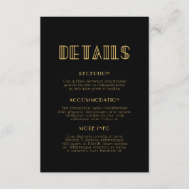  jaren '20 Art Deco bruiloft gastinformatie Informatiekaartje