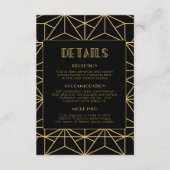 jaren '20 Art Deco bruiloft gastinformatie Informatiekaartje (Voorkant)
