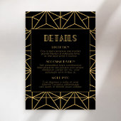 jaren '20 Art Deco bruiloft gastinformatie Informatiekaartje