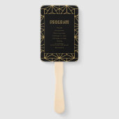  jaren '20 Art Deco eenvoudig huwelijksprogramma Handwaaier (Achterkant)