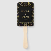  jaren '20 Art Deco eenvoudig huwelijksprogramma Handwaaier (Voorkant)