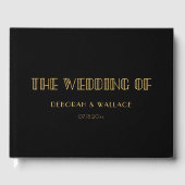  jaren '20 Art Deco eenvoudige bruiloft Gastenboek (Voorkant)