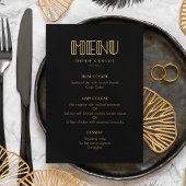 jaren '20 Art Deco eenvoudige bruiloft Menu