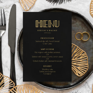  jaren '20 Art Deco eenvoudige bruiloft Menu