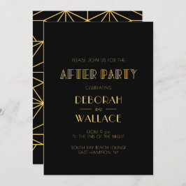  jaren '20 Art Deco eenvoudige bruiloft na feest Kaart