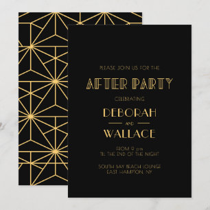 jaren '20 Art Deco eenvoudige bruiloft na feest Kaart