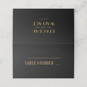  jaren '20 Art Deco eenvoudige bruiloft Plaatskaartje (Buitenkant ongevouwen)