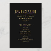 jaren '20 Art Deco eenvoudige bruiloft Programmakaart (Voorkant)