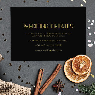  jaren '20 Art Deco eenvoudige trouwgegevens kaart