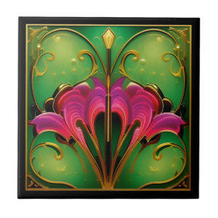 jaren '20 Art Deco Reproduction Keramische Tegel Tegeltje