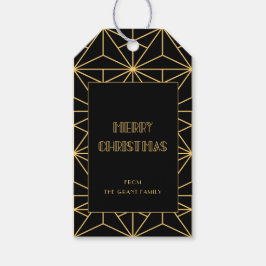  jaren '20 art deco Vrolijk kerstfeest Cadeaulabel