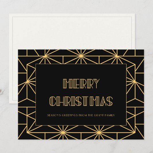  jaren '20 art deco Vrolijke kerstkaart Kaart (Voorkant / Achterkant)