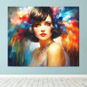 jaren '20 Dame Canvas Afdruk (Insitu (Houten vloer))