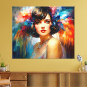 jaren '20 Dame Canvas Afdruk (Insitu (Woonkamer))