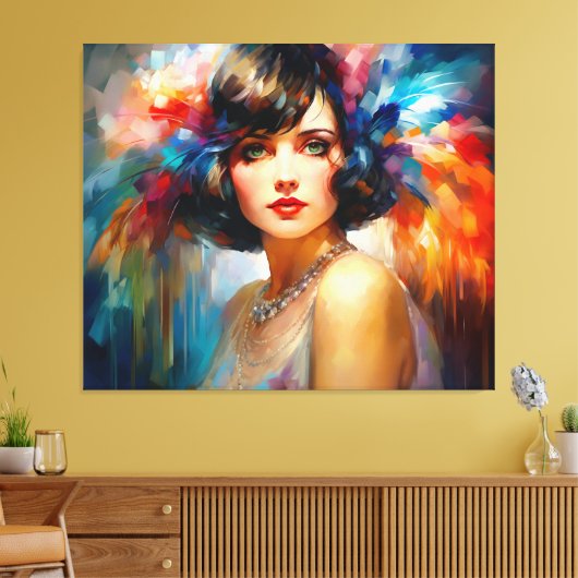 jaren '20 Dame Canvas Afdruk (Insitu (Woonkamer))