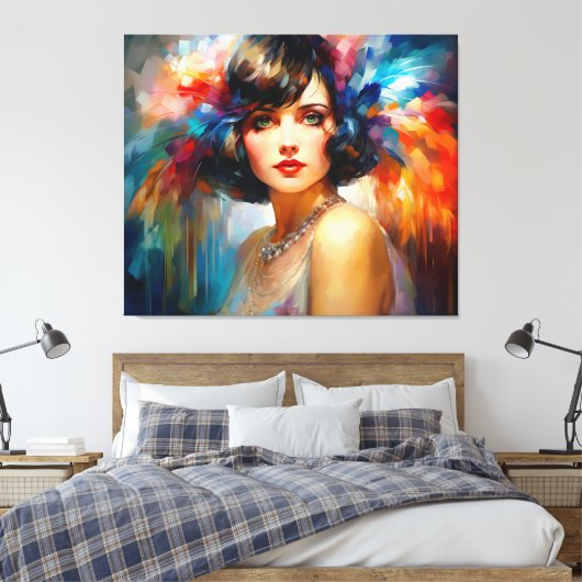 jaren '20 Dame Canvas Afdruk (Insitu (Slaapkamer))