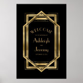  jaren '20 Deco 24x36 Zwart Goud Bruiloft Poster (Voorkant)