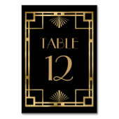  jaren '20 Deco Lijst Zwart Goud Bruiloft Kaart (Voorkant)