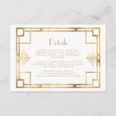 jaren '20 Deco Witgouden trouwgegevens Informatiekaartje (Voorkant)