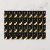  jaren '20 Deco Zwart Goud Bruiloft RSVP Informatiekaartje (Achterkant)