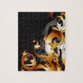 jaren '20 grote bloeit gatsby zwarte en bladgoud legpuzzel (Verticaal)