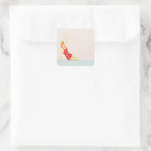 jaren '20 jaren '30 Flapper op het strand Vierkante Sticker (Tas)