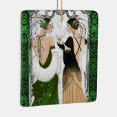  jaren '20 Kerst Martini Flapper Dames Keramisch Ornament (Rechts)