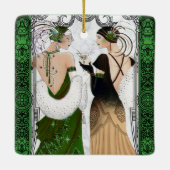  jaren '20 Kerst Martini Flapper Dames Keramisch Ornament (Achterkant)