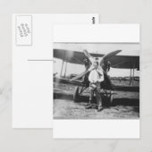 jaren '20 Man met Vliegtuig Briefkaart (Voorkant / Achterkant)