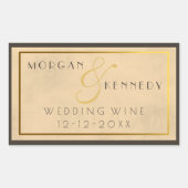 jaren '20 Speakeasy DIY Bruiloft Wijnlabel Rechthoekige Sticker (Voorkant)