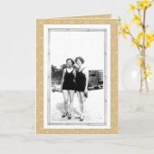 jaren '20 Vrouwen in zwemkleding Kaart (Gele Bloem)