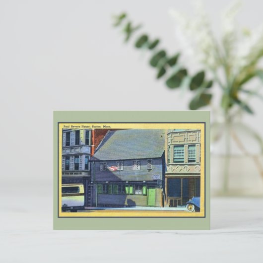  jaren '30-1940 Paul Revere House Boston MA Briefkaart (Staand voorkant)