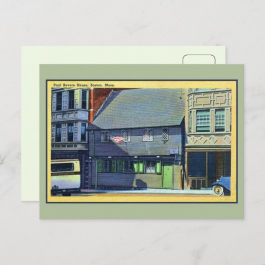 jaren '30-1940 Paul Revere House Boston MA Briefkaart (Voorkant / Achterkant)