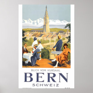 Jaren 30 Bern Zwitserland Vintage Stijl Zwitserse  Poster