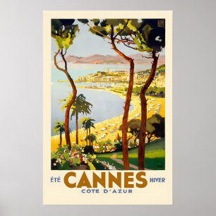 Jaren 30 Cannes Frankrijk Vintage Stijl Franse Rei Poster