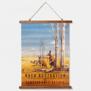  (jaren '30) Duits HAPAG-cruiseschema Hangend Wandkleed