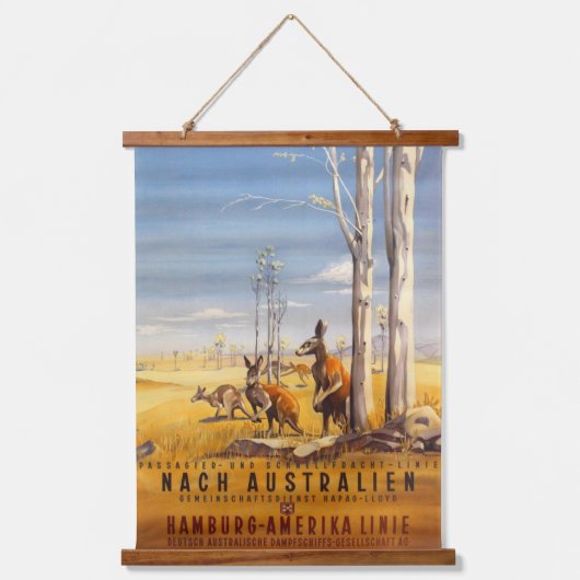  (jaren '30) Duits HAPAG-cruiseschema Hangend Wandkleed (Voorkant)