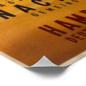  (jaren '30) Duits HAPAG-cruiseschema Poster (Hoek)