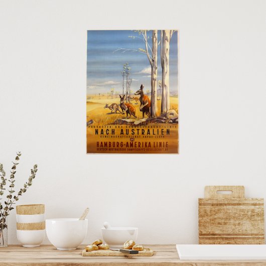  (jaren '30) Duits HAPAG-cruiseschema Poster (Keuken)