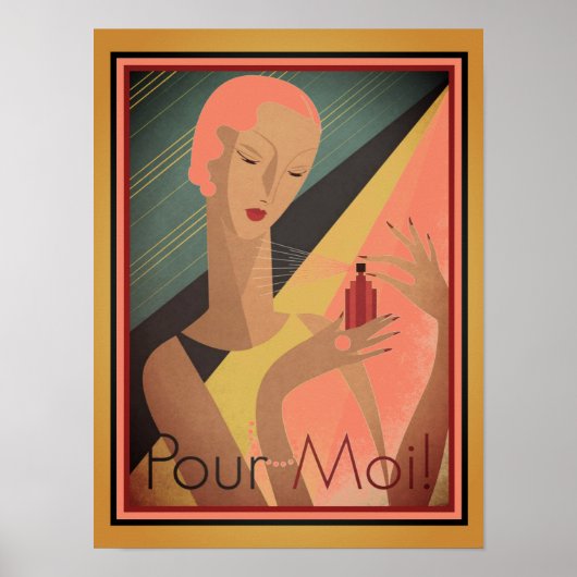jaren '30.Frans, Art Deco, Pour Moi Perfume Poster (Voorkant)