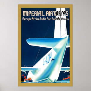 Jaren 30 Imperial Airways - Europa naar Australië Poster
